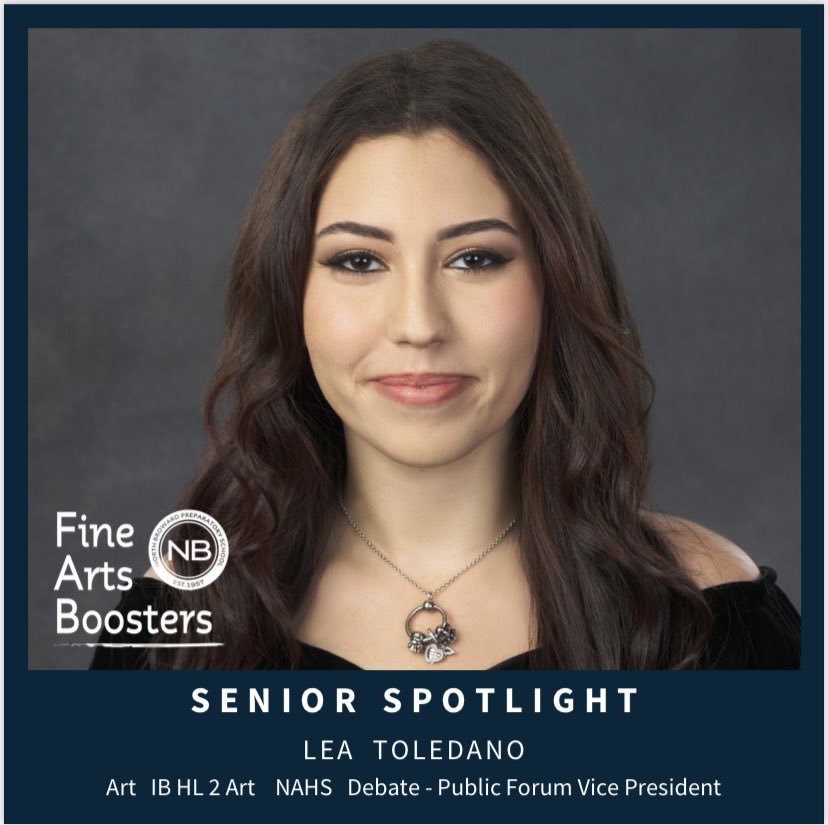 Fine Arts Bravos Senior Spotlight on North Broward Preparatory School Senior Lea Toledano. We applaud you!!