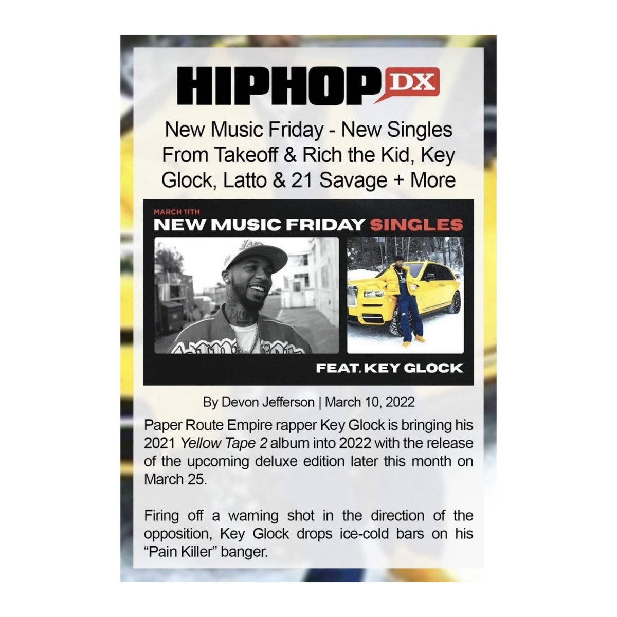 “Painkillers” with Key Glock already at 2.5 million views! Keep running it up. 🐐🥶