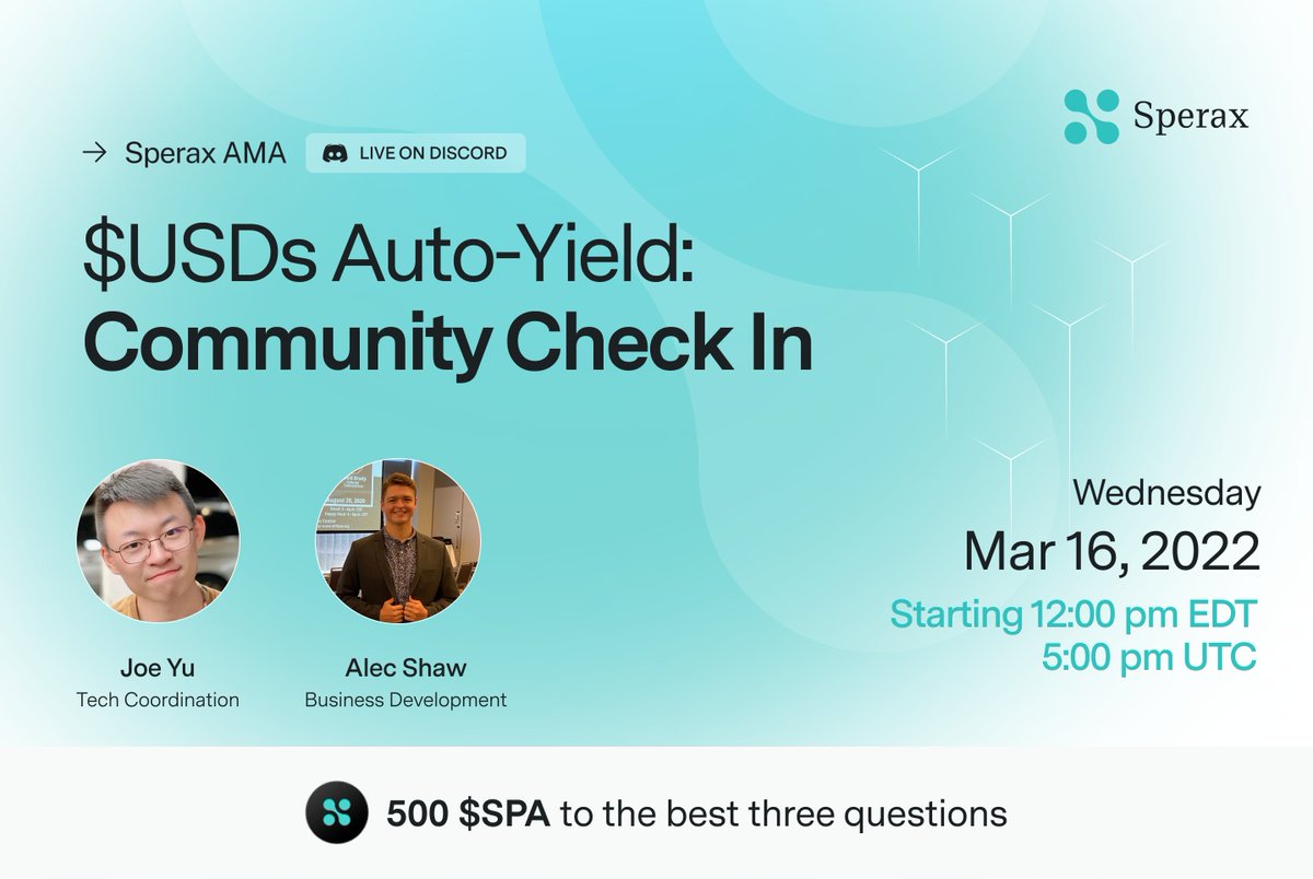 Sperax USD (USDs) The 1st AutoYield Stablecoin on Twitter "This