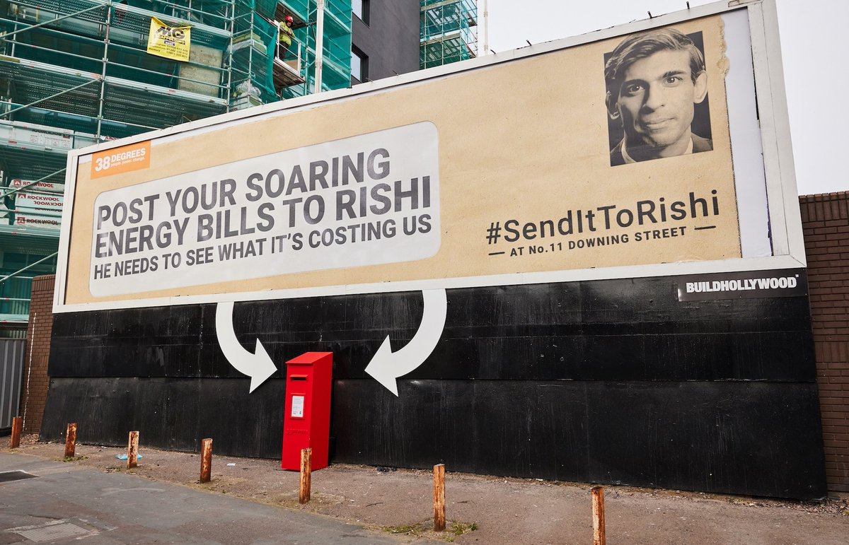 38degrees's tweet photo. It’s up to you, @RishiSunak

In just over 2 weeks, millions of us will be hit by a 54% rise in our energy bills. The Chancellor could do more to tackle this crisis, but he’s choosing not to.

So we’re launching #SendItToRishi to show him exactly what he's costing us. 

🧵1/10 https://t.co/bsFXnIRz0d