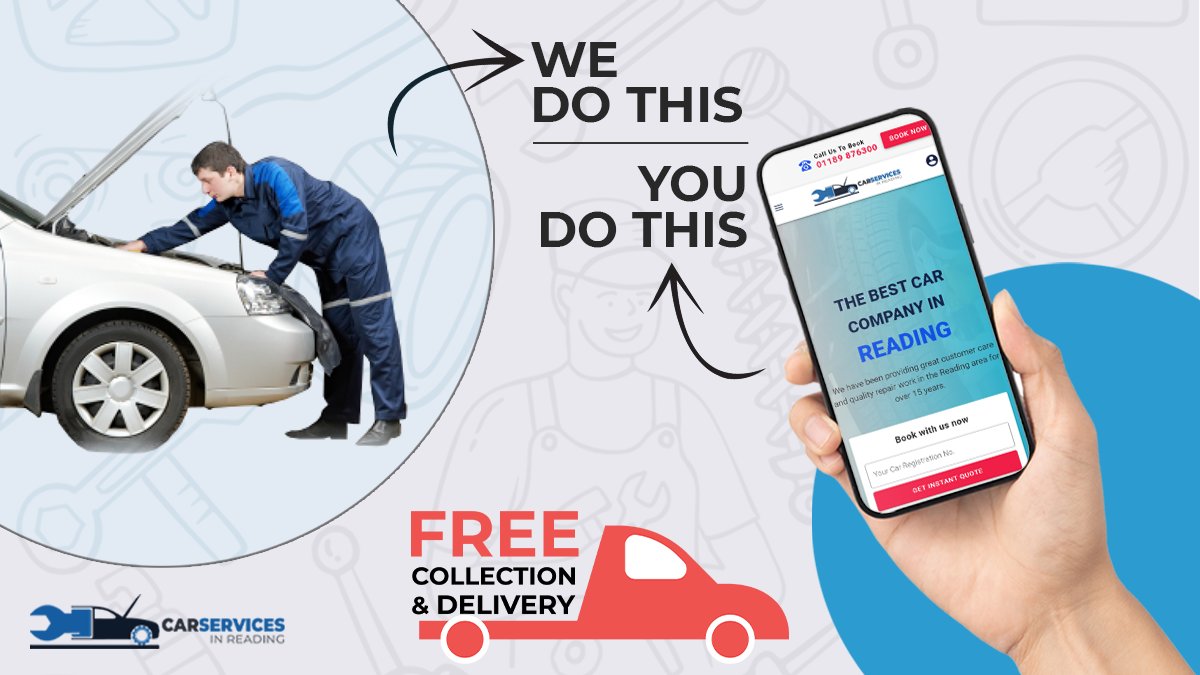 carservices12's tweet photo. #CarServicesinReading offers a hassle-free solution for all kinds of #carrepairs &amp; #services.
Just pick up your phone &amp; book an #appointment online. You have to enter your #vehicleregistrationnumber, postcode &amp; follow the simple steps to tell us what service you need. https://t.co/MkKd0XYWzC