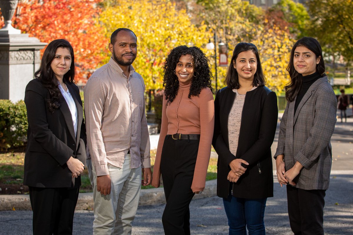 Max Bell School MPP students pose in a group on McGill campus in the fall.
