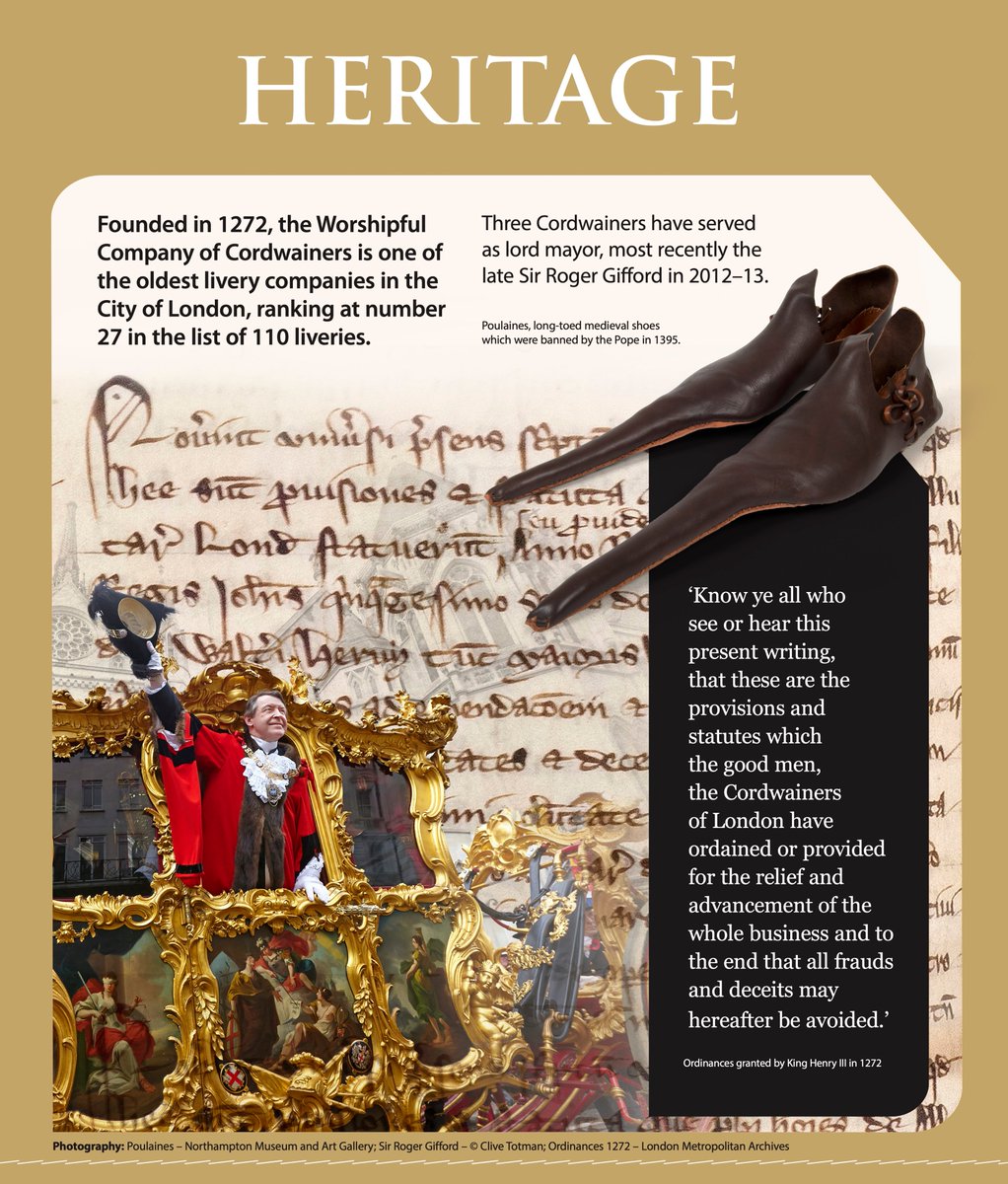 Cordwainers's tweet photo. Here @Cordwainers we're dedicated to promoting excellence in footwear design &amp; shoemaking. And we have been for some time! We're one of the oldest Livery Companies in the City of London. This year its our 750 Anniversary, so what happened in 1272? Read https://t.co/fpw6wverP4 https://t.co/eSh0JOlne4