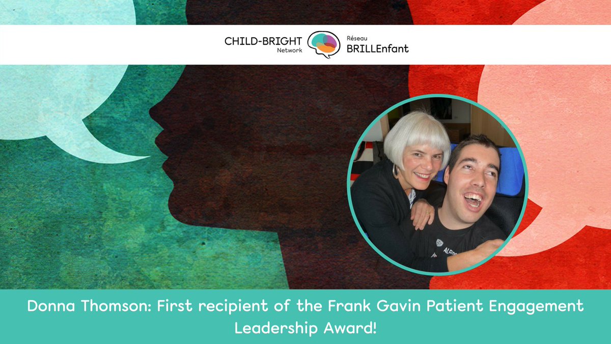 Photo of Donna & Nick. Text reads: Donna Thomson: First recipient of the Frank Gavin Patient Engagement Leadership Award