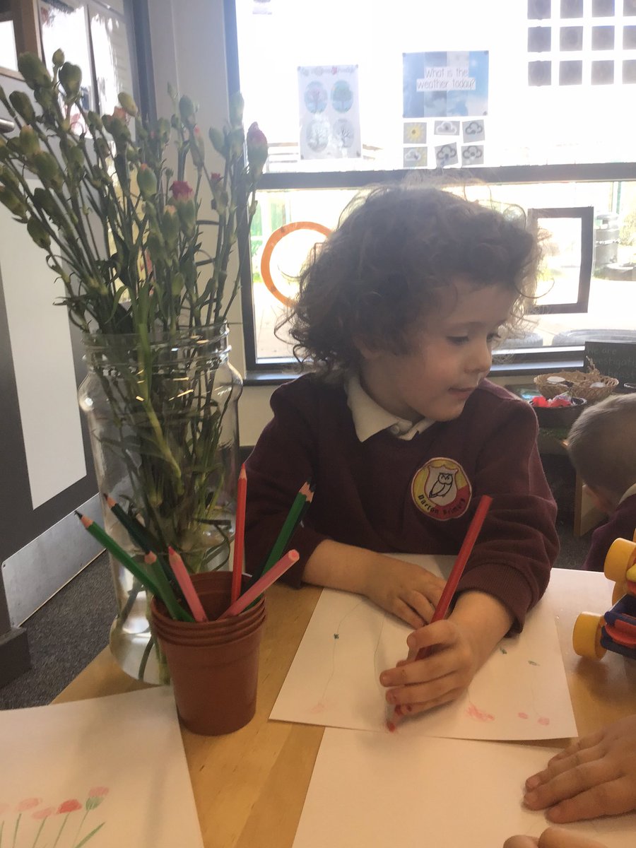 DartonNursery's tweet image. Drawing our Spring flowers 🌺 Carnations! @DartonPrimary #dps_art