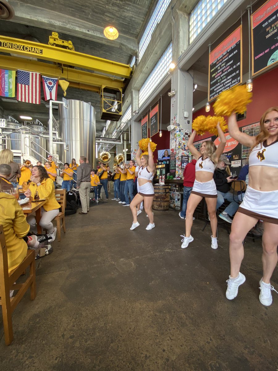 CowboyJoeClub's tweet photo. In heaven there is no beer… 🍺 thank you Warped Wing for hosting our pregame! #gowyo https://t.co/x20MHsGXpa