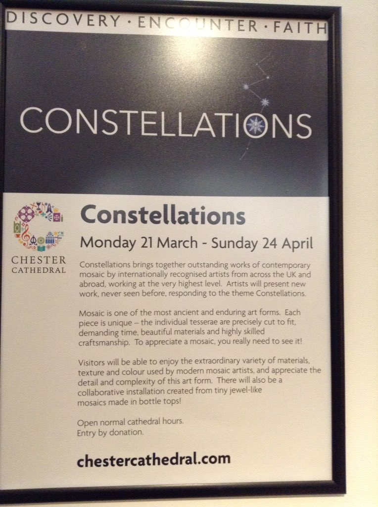 Today - a blank canvas at Chester Cathedral, but by the weekend there will be mosaics a plenty ... #Constellations2022 @BAMM_NW