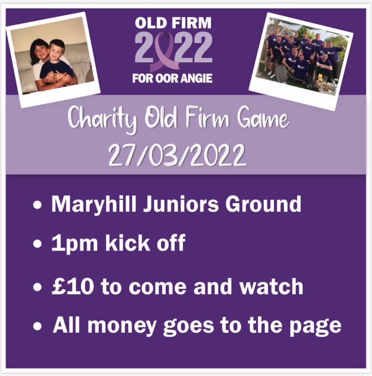 rossmcnamee's tweet photo. PLEASE HAVE A READ 

All details on the game below, hope to see everyone there. Retweets really appreciated - thanks as always troops💜 https://t.co/9j2qkyqQl4