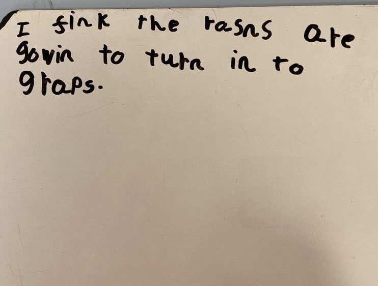 HPS_LowerSchool's tweet photo. Y1 are starting every day this week conducting fun science experiments. Yesterday the children predicted what would happen when the raisins were dropped into soda water! So proud of these written predictions. 🤩#HaslemereCurriculum #INSPIRE #BritishScienceWeek2022 @LettersSounds https://t.co/u734IDw82Y