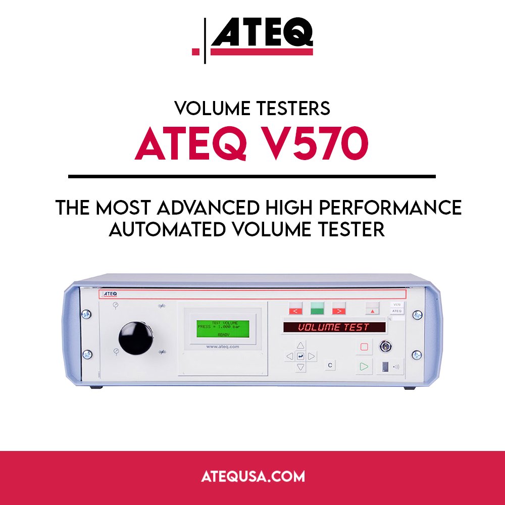 ATEQLeakTest's tweet photo. ✨V570 features &amp; benefits ✨  
✅High performance Automated Volume Tester
✅Choice of operation in air or liquid volumes 
✅High resolution mode 
✅Choice of operation in air or liquid volumes 
Learn more about how the V570 can work for you: 
https://t.co/IWXWY8ZzMW https://t.co/ZI1Y9ldI3r