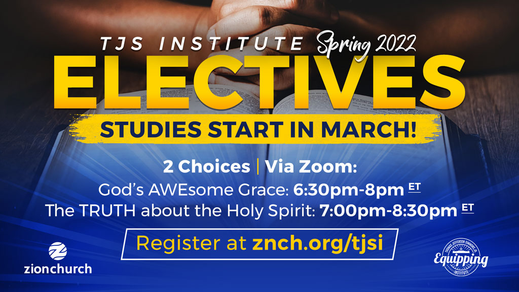 Do you have a spiritual training plan 🏋🏾‍♀️ in place for the Spring?  If not, join one of the Equipping Institute's March Electives starting on March 21st!  
 Register now at znch.org/holyspirit and znch.org/grace