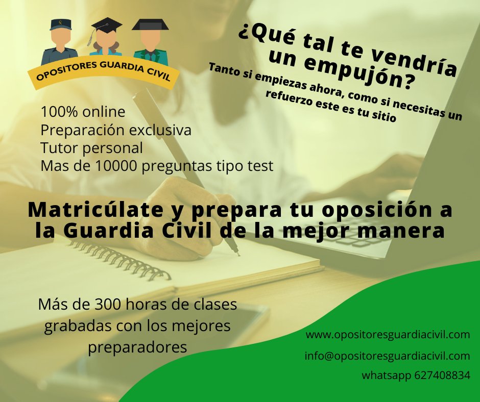 🟢Es el momento de dar el apretón.
Tanto si empiezas ahora como si ya llevas meses estudiando, podemos ayudarte a completar tu preparación de la mejor manera.
🟢Empieza hoy mismo con tu refuerzo. #aporla128 #ingresogc