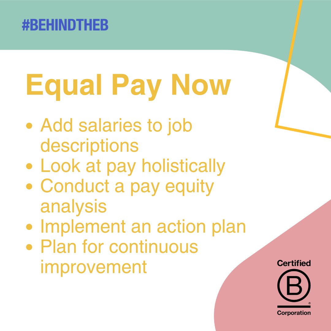 The best way to support women is to pay them what they are worth. Pay equity is essential to creating a more inclusive economy. As a business, here are components to incorporate into your strategy ⬇️

#EqualPayDay #BehindTheB