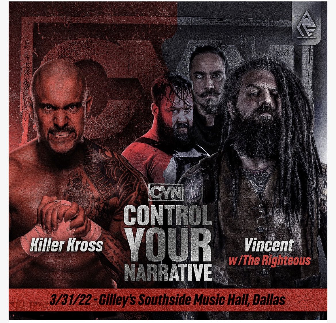 Check out this card!   @Adamscherr99 and @ErickRedBeard on opposing sides! @realKILLERkross vs @TheHorrorKingVM in what should be an amazing match!  I can dig that!  If you live in Texas.. get your tickets now and if not check it out on @ProWTV !! #controlyournarrative