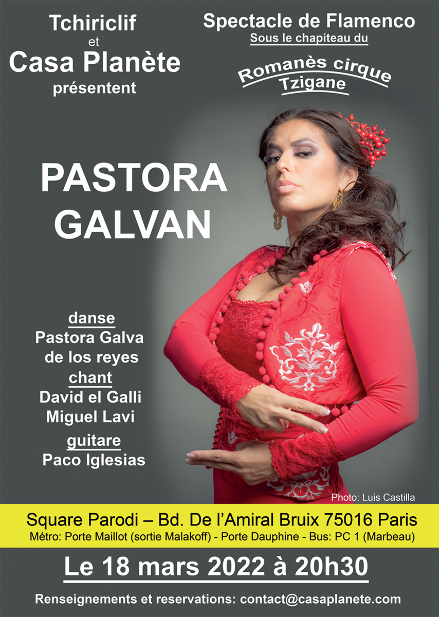 DeliaROMANES's tweet photo. Chers Amis
TCHIRICLIF - Centre des Arts et des Cultures Tzigane et Gitane avec CASA PLANÈTE présentent : 
Un Spectacle Exceptionnel a ne surtout pas rater ! 
- LE VENDREDI 18 MARS 2022 à 20h30 ! -
La magnifique PASTORA GALVAN, gitane andalouse, une des plus grande danseuse ! https://t.co/93yYmrzhA8