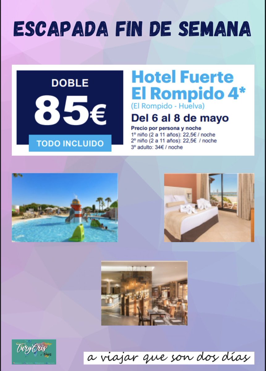 ViajesTuryCris's tweet image. ♦️ Cualquier momento es bueno para DISFRUTAR en pareja, con amigos, con la familia, no hay que pensárselo tanto 🤙🏽

➡️ Podéis consultar sin compromiso en el 📲628733335 o por 💻 info@viajesturycris.com
📍Avda. Mar Mediterráneo 79, Valdemoro - Madrid

#viajesturycris