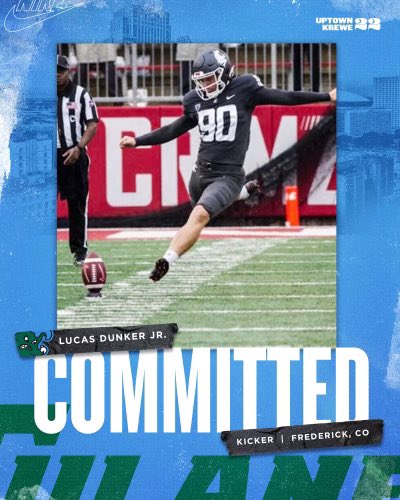 New beginnings! Fired up for the opportunity. Thank you @CoachWEFritz @RobbyDischer @GreenWaveFB #RollWave