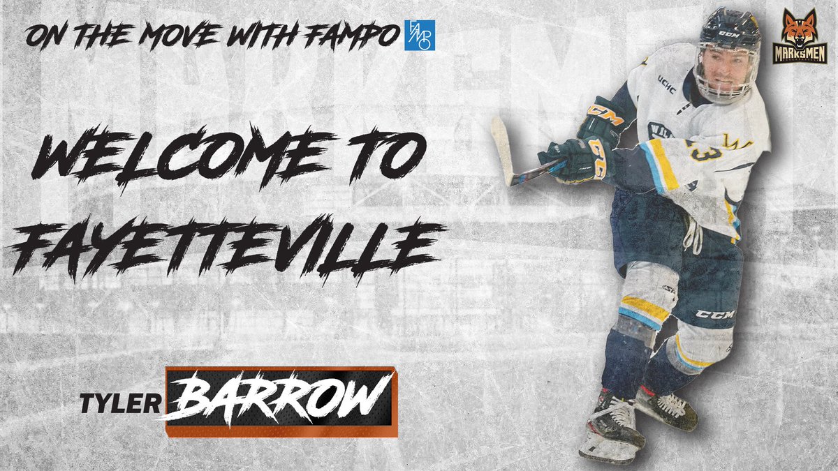 Marksmen_Hockey's tweet photo. We're "On the Move with FAMPO" this afternoon, as we've signed F Tyler Barrow to a
PTO.
Barrow comes to us from the @WilkesColonels and played a season of junior hockey in NC with the Charlotte Rush .
#FearTheFox🦊 https://t.co/nI0iD9nopZ