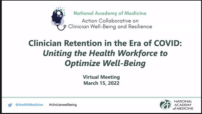 IshwariaMD's tweet photo. 2/Serving others begins w caring for oneself. Hearing @VictorDzau et al’s call on the #joyofmedicine and #joyofscience. Truly excited to take today’s lessons from @theNAMedicine’s #clinicianwellbeing meeting back to our forward-thinking workplace! 🤜🤛#changetheworld https://t.co/KnL83UjP5o