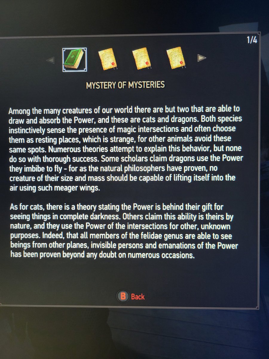 JonssonWynter's tweet photo. @xLetalis could this be why the thing Yennefer gives you at Kaer Morhen detects cats? https://t.co/Z6SpeTjJSL