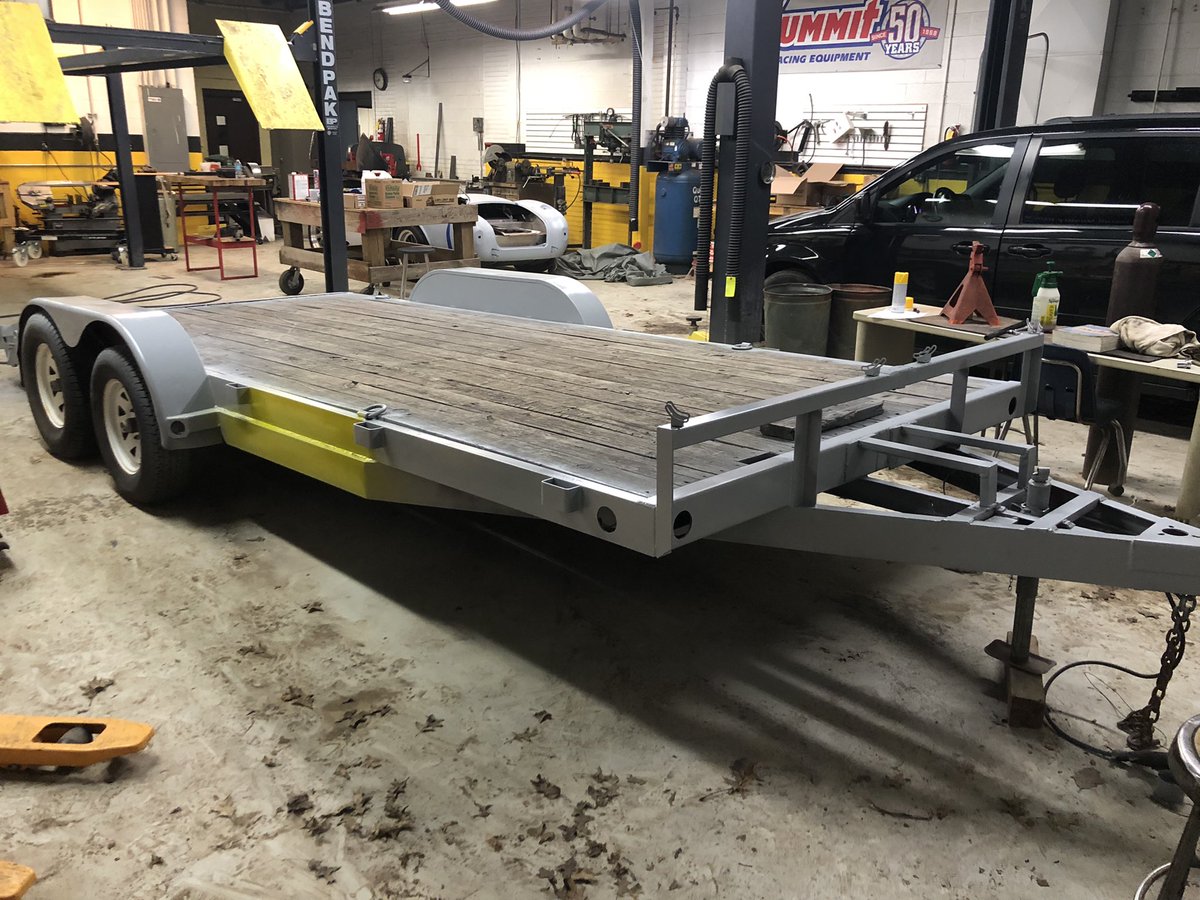 Big changes coming for the shop trailer.  Steck laid down some primer to cover the mount for the new winch and tongue box.  Next up, some lettering and stencils before the topcoat is applied.  Stay tuned! #rowvastrong
