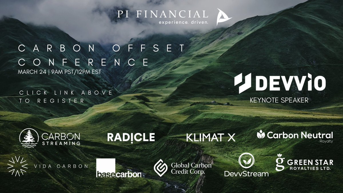 PIFinancialCorp's tweet photo. Take a walk on the wild side with us... Nearly one week until our Carbon Offset Conference with Keynote Speaker, @tomlucient, Founder &amp; CEO of @DevvioInc! Be sure to register for this conference filled with these future-forward-thinking companies today! https://t.co/l9nj6ycdUz https://t.co/L1fYsCnfY5