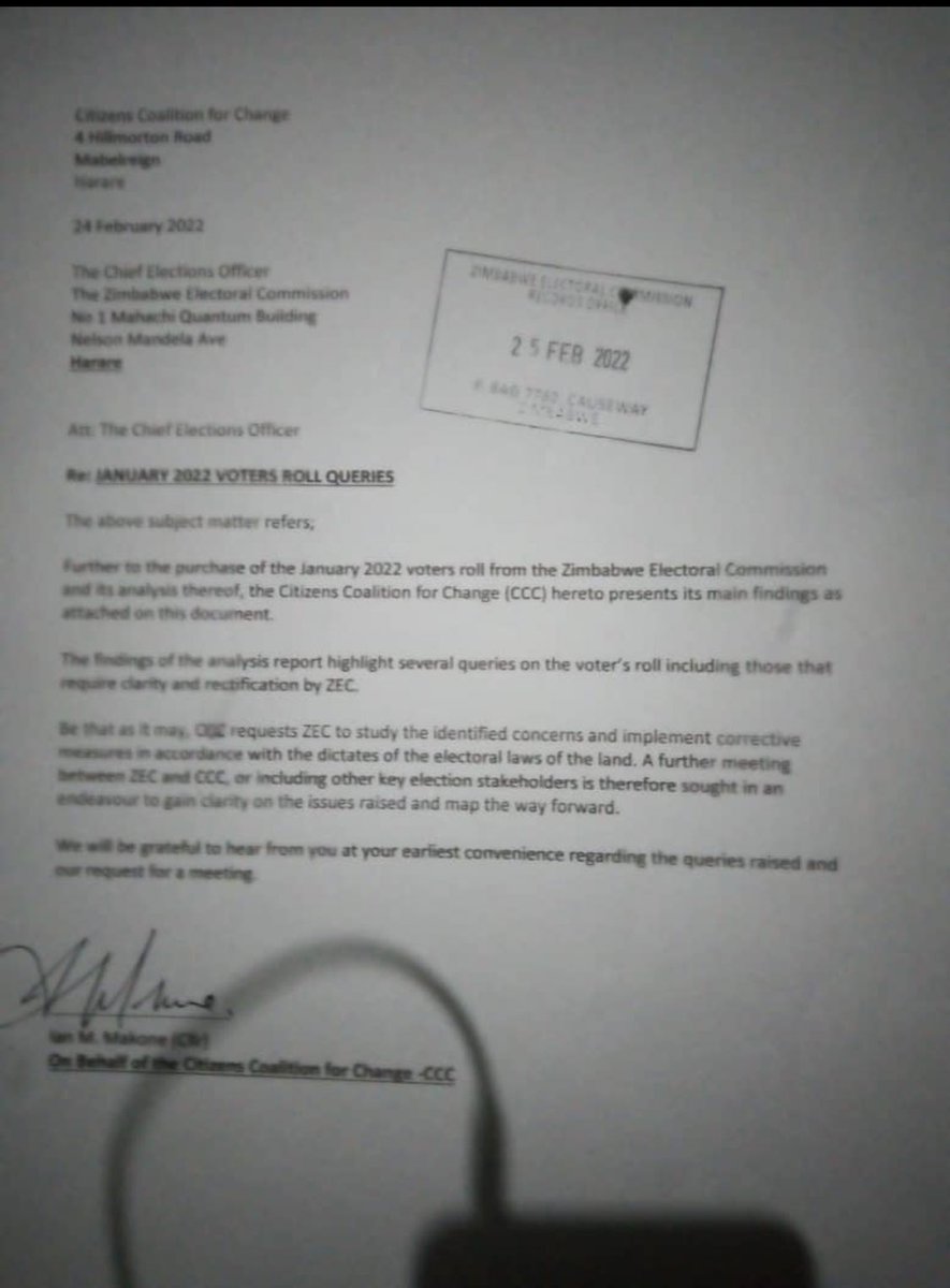 CCC_Elections's tweet photo. ELECTIONS DEPARTMENT UPDATE 

🟡We appreciate and note concerns from various stakeholders in relation to what we are doing as CCC regarding the current developments. 

🟡CCC wrote to @ZECzim on 24 February 2022, and to date we have not had a response. The Elections department… https://t.co/tOa7UvZjmW