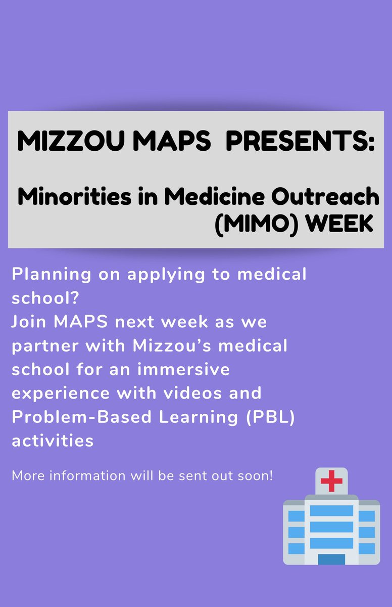MizzouMaps's tweet photo. Next week is MIMO week! Keep a look out for more information we will be sending out regarding what we will be doing each day.
This is a great opportunity to make connections! https://t.co/3m1PHdAWv8