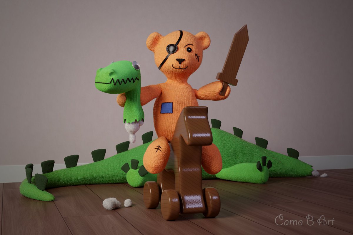 Was inspired by an old image of bad ass teady bear slaying a dragon that I found on my phone soo made this in Blender.
#Art #3d #3dart #3danimation #3dmodeling #realisticrender #Blender #teadybear #dragon 
#sculpture #render #lighting
