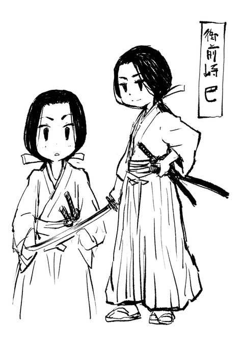 そしてストーリーもまだ考えてない時期に<御前崎巴>という名前で描いたラクガキがこちら。

そんなわけで刀萌とマミが癒やし系巨乳お姉さんキャラでかぶったのは本当に偶然なのです。 