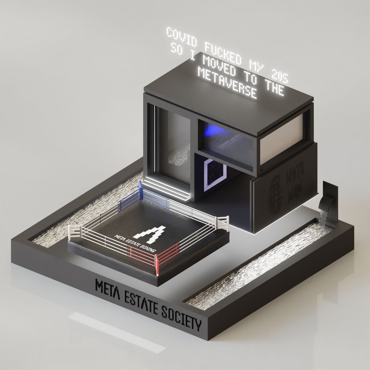 meta_estate's tweet photo. Lets get ready to Ruuuummmble! 🥊

Who wouldn’t want to have a private boxing ring at home? 🐻‍❄️

#mes #metaestatesociety #NFT #vr #realestateinvesting #UpcomingNFT #NFTs https://t.co/QyYWuC7NCK