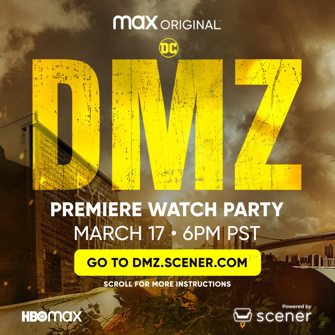 streamonmax's tweet photo. Join the cast and crew of #DMZonMax, including #AvaDuVernay, #RobertoPatino, #RosarioDawson, #BenjaminBratt, #HoonLee and #FreddyMiyares, for an exclusive watch party of the first episode on @scener this Thursday! https://t.co/JuCTLae0yg