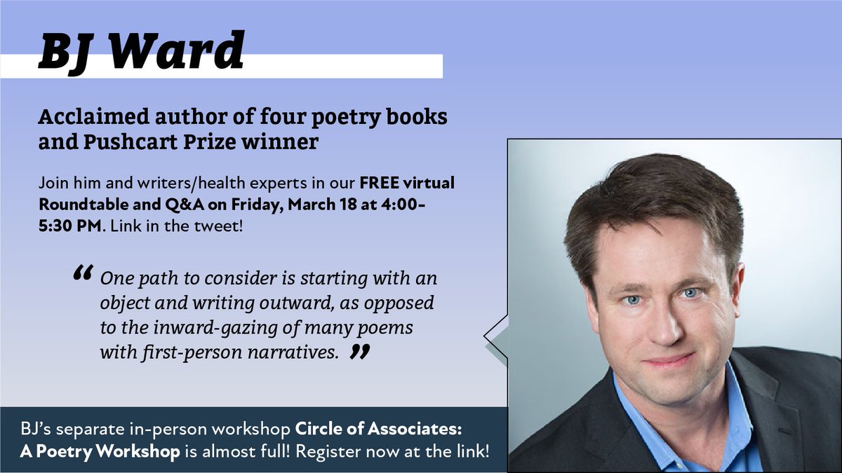 moravianwriters's tweet photo. Join BJ Ward in our Roundtable and Q&amp;A, or grab a spot in his in-person workshop here! https://t.co/F7R8KglMzL https://t.co/LuYteu9lsK