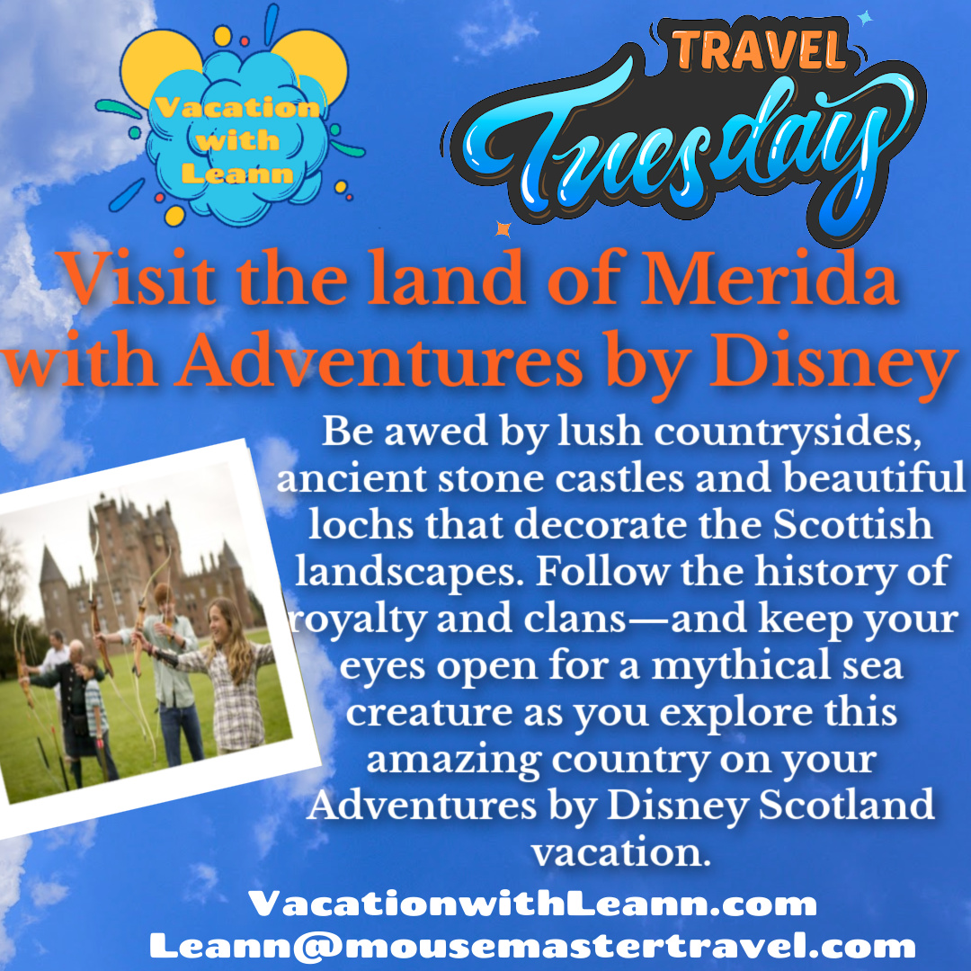 TravelwithLeann's tweet photo. Who want to go to Scotland?  Well you can book a trip to the land of Merida with Adventures by Disney.  Message Leann for details. #scotland #adventuresbydisney #disneytravel #traveltuesday #thelemonsissters #vacationwithleann https://t.co/p7hAaFO042