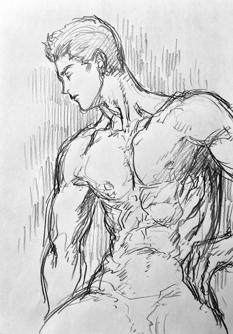 ラフ描き、裸体 