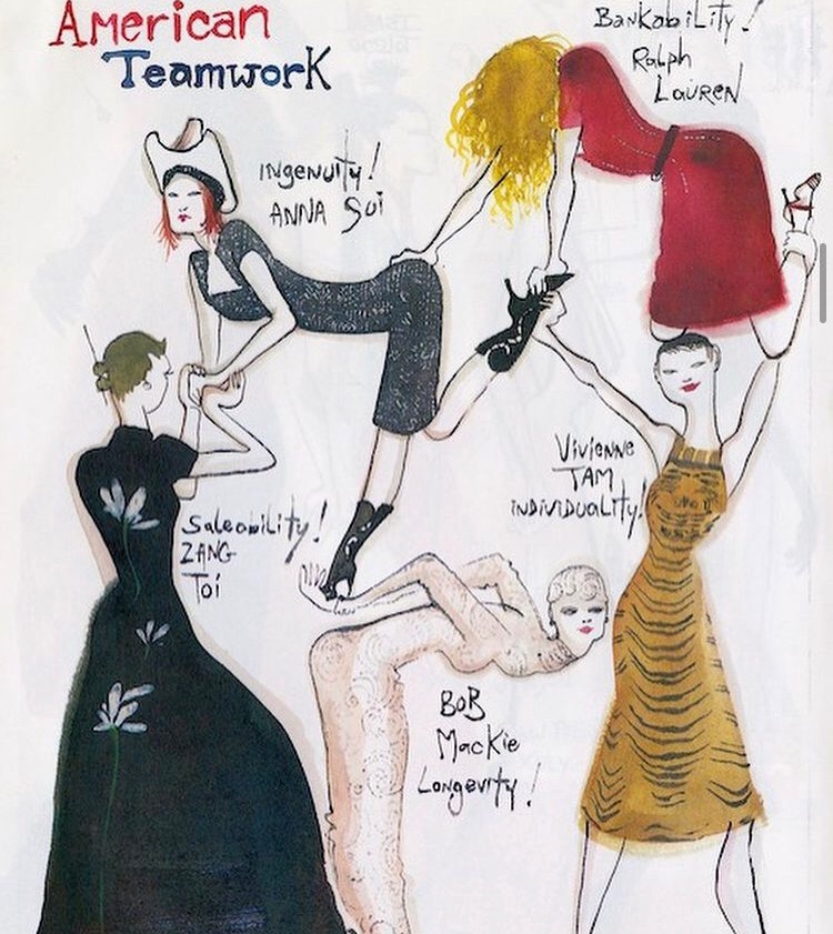 VivienneTam's tweet photo. Upon entering the @museumatfit show, visitors will find a 1997 illustration by #RubenToledo titled, “The Tug of War Continues” ft. designers Anna Sui, #viviennetam & Zang Toi acting as pillars supporting one another
#FashionInstituteOfTechnology #MFIT #NYFW #AsianDesigners #fit https://t.co/cdyZahT7GP
