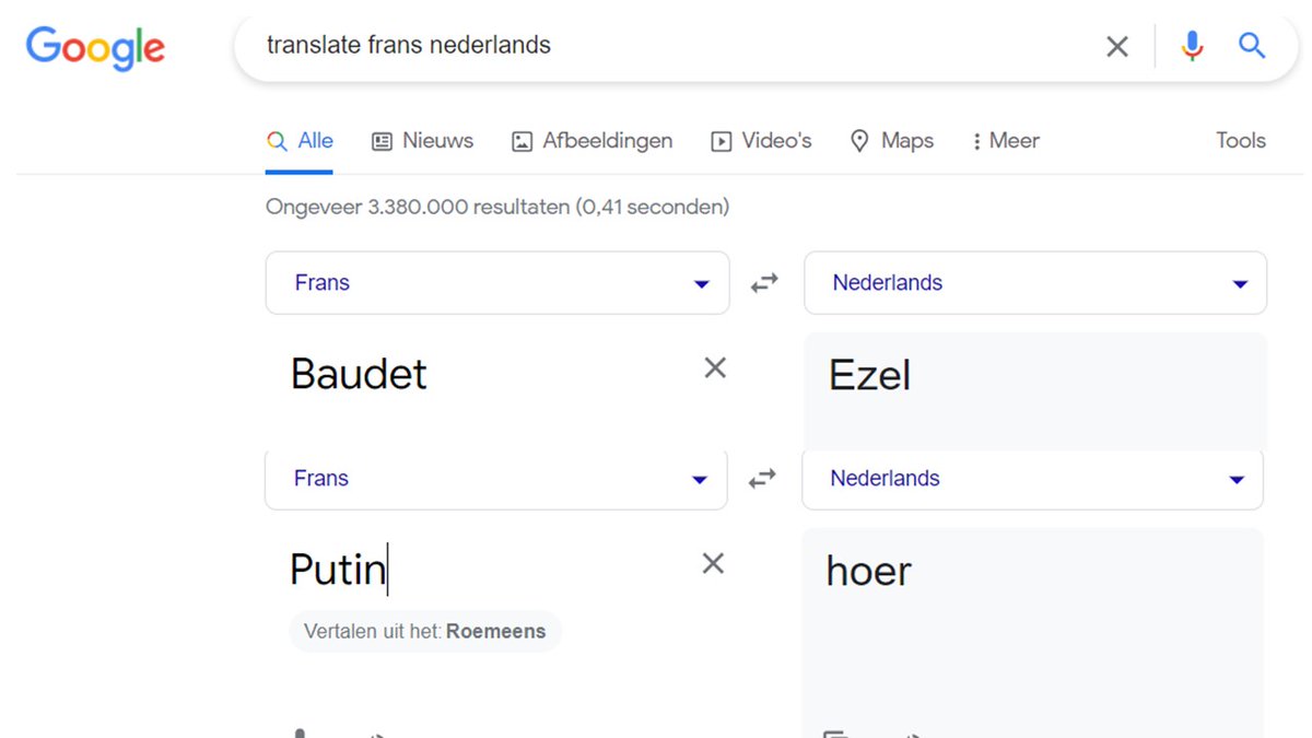 Ik vind Frans een mooie taal. Maar ik was er niet goed in. Nog steeds niet. Daarom heb ik soms Google translate nodig. Waar ik achter kwam? Google Translate zit ook in het complot ;-)
#verkiezingen #trending #chanson #oekraine