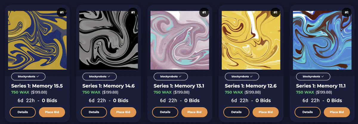 BlockyRobots's tweet image. 🚨 The first 20 pieces from Series 1: Art Official Memories are now open for bidding. 

wax.atomichub.io/profile/blocky…

Beautiful works of #NFTArt created by the world&apos;s first NFT creating robot 🤖 that loves to dance🕺💃

Twenty 1/1 single mints with royalties, utility and more! 

#WAX