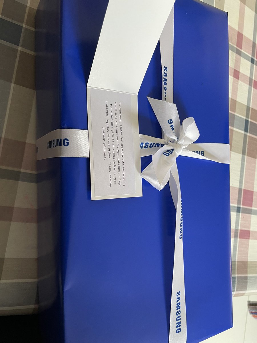 Thank you <a href="/SamsungUK/">Samsung UK</a> for the gift. Great customer service by Israr! Making customers feel valued