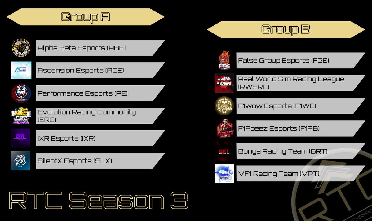 Groups for RTC Season 3: