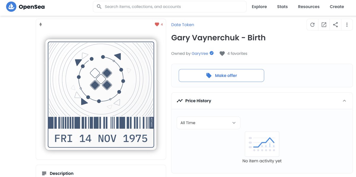 th3nft's tweet photo. Date Token for the birthday of @garyvee is now owned by him.
https://t.co/IDmjYhPFWz
#Nft #datetoken #nfts #openseanft #opensea #nftcommunity #NFTcollections #Ethereum https://t.co/NYHYNwsrNv