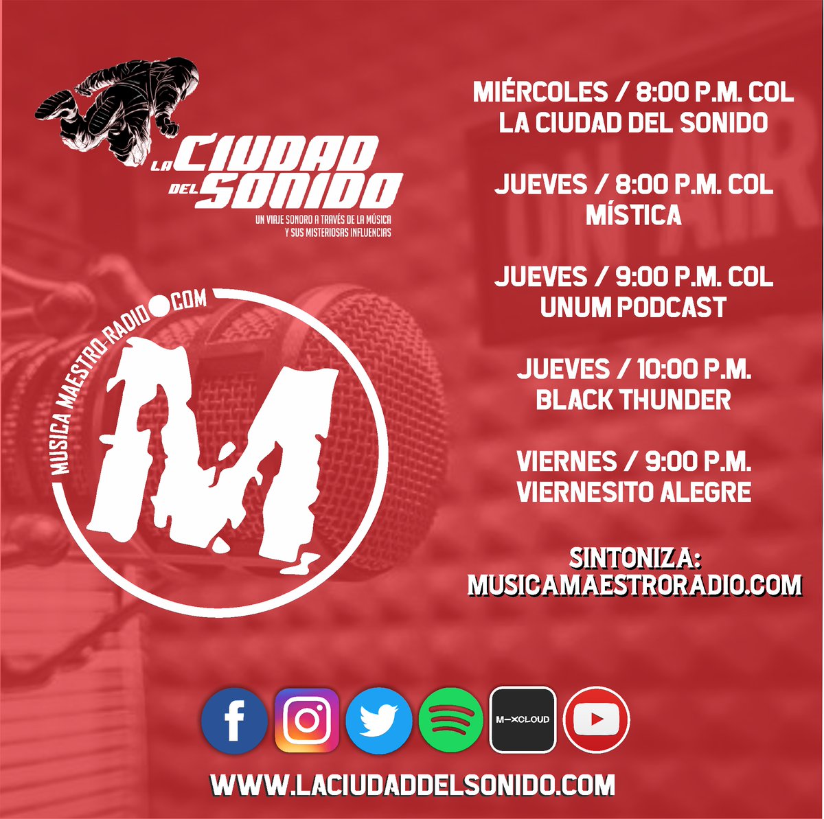 juaneclectik's tweet photo. Amigos, ahora todos nuestros programas se transmiten desde @MusicamaestroRd 🎧 ¡Donde la Diversidad es la Constante!

Sintoniza: https://t.co/pE9XVwO5z8

Síguenos en: https://t.co/hnpjKN1lKT https://t.co/LP5a0rvhLe