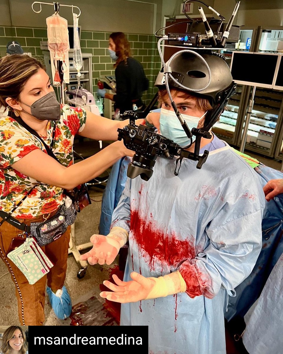 MPC705's tweet photo. Repost From IG #mpc705 # Costumer Andrea Medina.
One of my jobs as a #SetCostumer for #GreysAnatomy is to work with fake #blood!!🩸Multiple O.R. gowns had to be identically bloodied to accomplish all the takes we did... #greys #bts #motionpicturecostumers #iatse #iatse705 https://t.co/rJQtOLeRDN