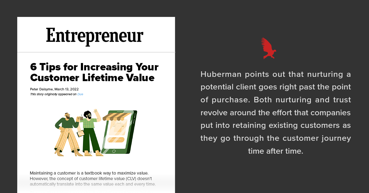 ErikHuberman's tweet photo. Customer Lifetime Value is an often overlooked metric, but in my book, #TheHawkeMethod, I explain how it can lead to repeated client success. Big thanks to @peterdaisyme and @Entrepreneur for mentioning my book in this piece!

Check it out here: https://t.co/MHiQ2zn9uP https://t.co/ge7ZZmE8MJ