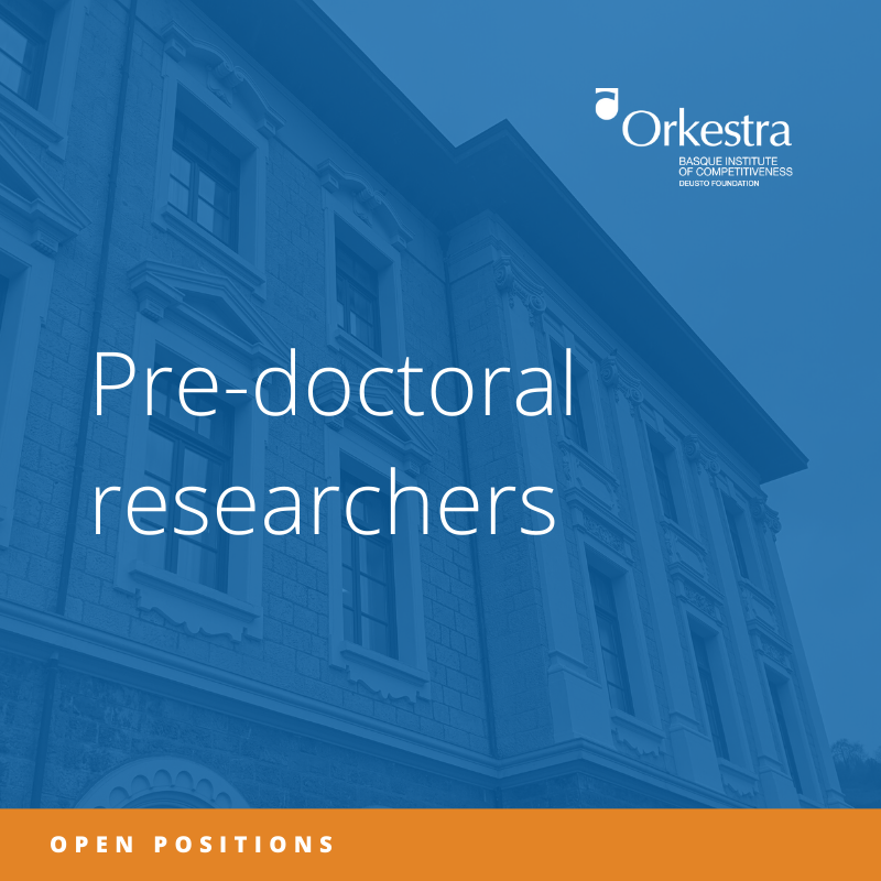 orkestra's tweet photo. #OpenPositions | We want to reinforce our research lines on territorial competitiveness with several profiles. Are you a pre-doc or post-doc researcher? Would you like to participate in #research projects as a data engineer? Join our team! 

Find out more ⬇️  and share 🔁