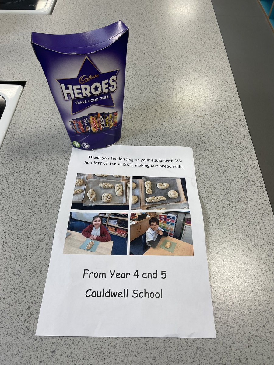 MrsENeedham's tweet photo. Thank you for our wonderful chocolates and great pictures @CauldwellBed! What an amazing job Year 4 & 5 did with their bread making, the rolls look delicious π @heartacadtrust π€© glad we could help #superstars #futurebakers https://t.co/Mg7oSmdAnd
