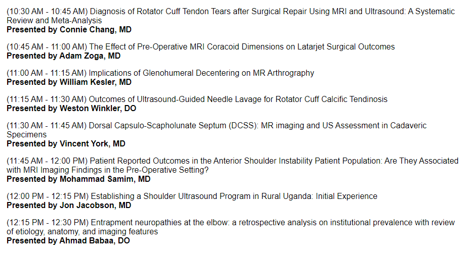 Happening now! The Upper Extremity session during #SSR2022. 

Details below. 

#MSKRad #WeAreSkeletalRad