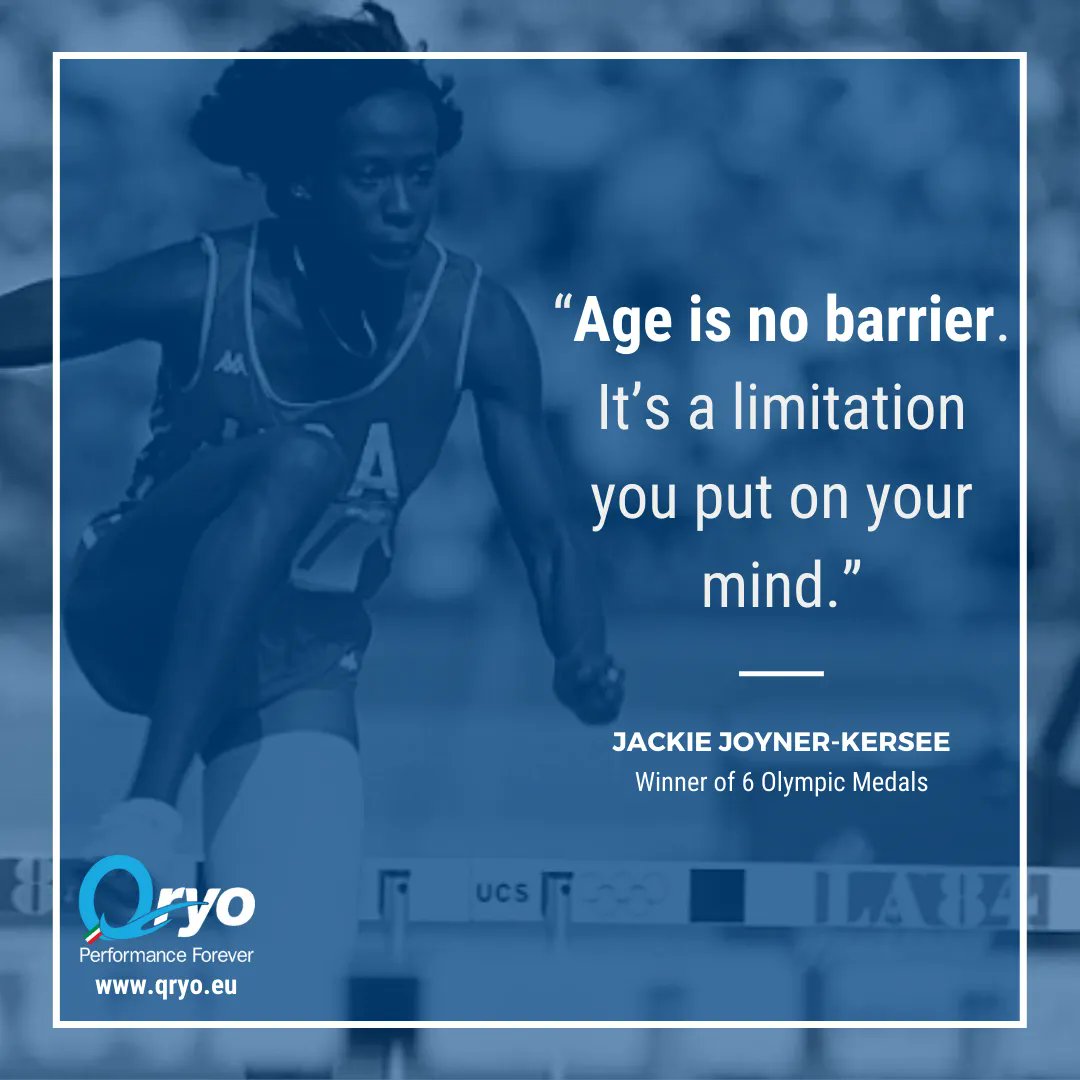 QRYO_Recovery's tweet photo. “𝗔𝗴𝗲 𝗶𝘀 𝗻𝗼 𝗯𝗮𝗿𝗿𝗶𝗲𝗿.
It’s a limitation
you put on your mind.”
 
𝙹𝙰𝙲𝙺𝙸𝙴 𝙹𝙾𝚈𝙽𝙴𝚁-𝙺𝙴𝚁𝚂𝙴𝙴
🏃🏿‍♀️🥇 Winner of 6 Olympic Medals

#Qryo #PerformanceForever #Quotes #SportQuotes #Motivation #JACKIEJOYNERKERSEE https://t.co/cIkjJlGrTh