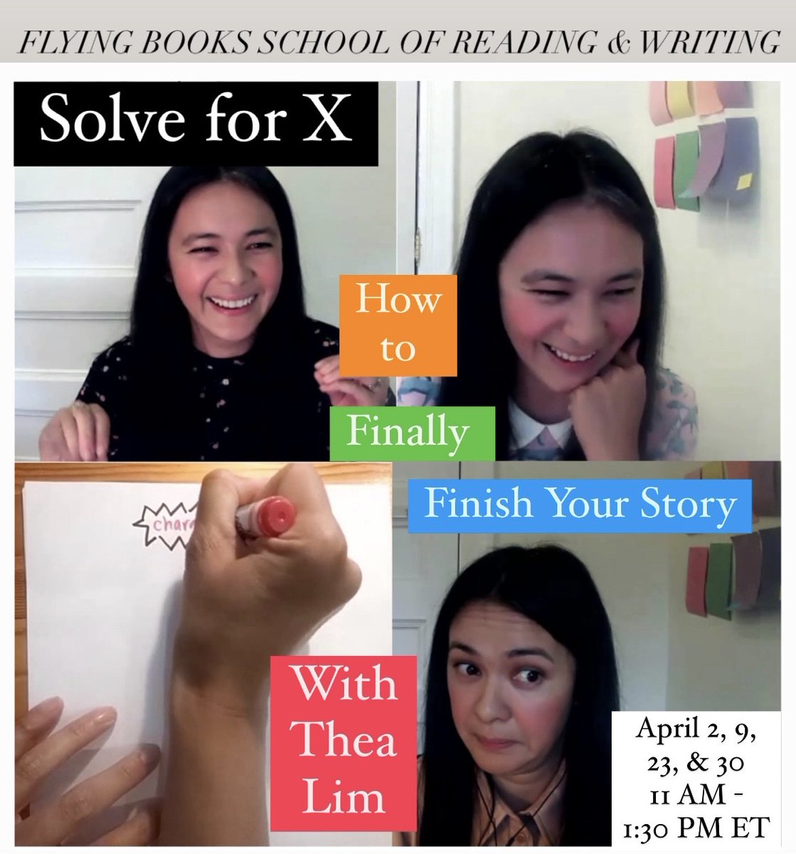 3 weeks left to join🚨Solve for X: How to Finally Finish Your Story🚨 Hit a wall, dead end, ditch, etc? Let's unknot your story together: using what you know, to unlock what you don't know. Feat. plot, world, voice, theme, &amp; these facial expressions! ➡️flyingbooks.ca/school-2/solve…