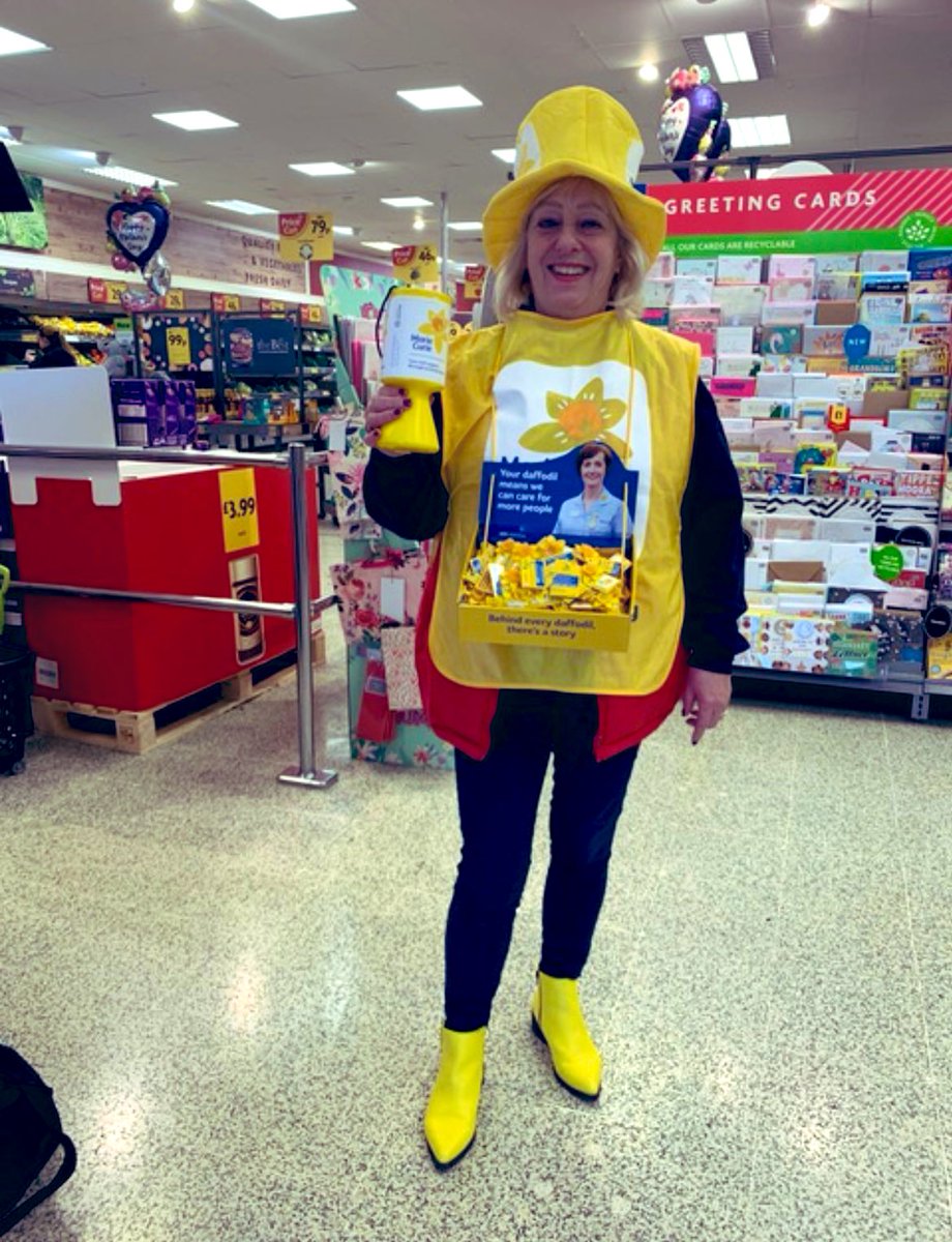 fundraiserhels's tweet photo. Check out Beverley’s boots! She bought these two years ago &amp; only managed to wear them to one collection before but now she’s been able to wear them again after a long break! Thanks for collecting at this year’s @mariecurieuk #GreatDaffodilAppeal at #OldCatton #Norwich #Norfolk💛 https://t.co/9YVSbSzgcL